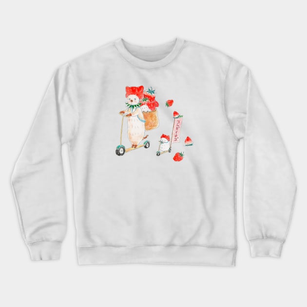 Kickboard Ichigo Nyanco Crewneck Sweatshirt by TOCOROCOMUGI